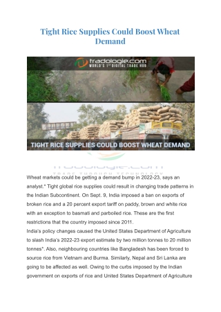 Tight Rice Supplies Could Boost Wheat Demand (1)