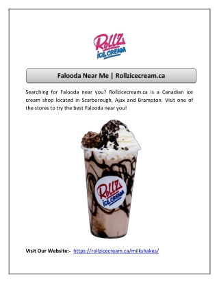 Falooda Near Me | Rollzicecream.ca