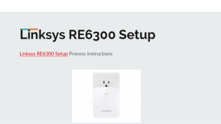Linksys RE6300 Setup