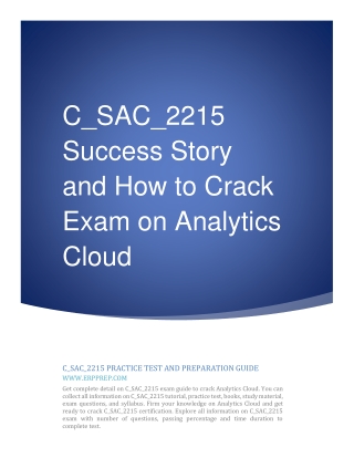 C_SAC_2215 Success Story and How to Crack Exam on Analytics Cloud