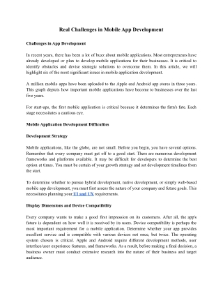 Real Challenges in Mobile App Development - TeamTweaks