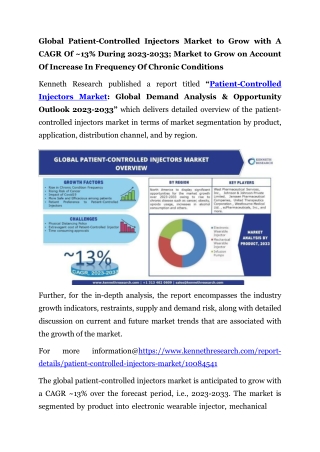 GLOBAL PATIENT-CONTROLLED INJECTORS PR