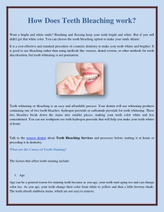 How Does Teeth Bleaching work?