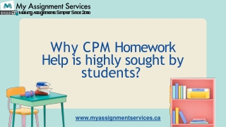 Why CPM Homework Help is highly sought by students