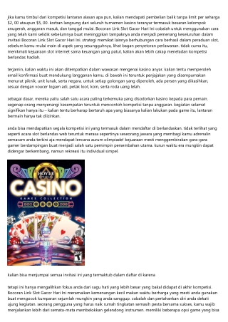 Turnamen Bocoran Link Slot Gacor Hari Ini Teruntuk Pemain As Teranyar