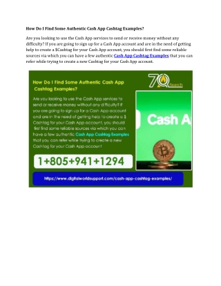 How Do I Find Some Authentic Cash App Cashtag Examples?