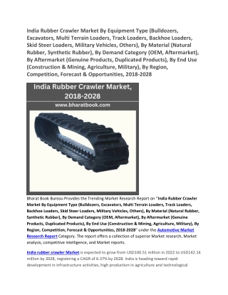 India Rubber Crawler Market, 2018-2028