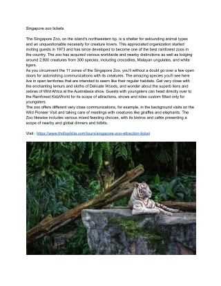 Singapore zoo tickets