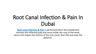 Root Canal Infection & Pain In Dubai PDF