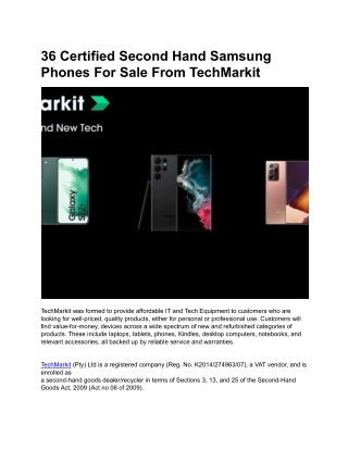 36 Certified Second Hand Samsung Phones For Sale From TechMarkit