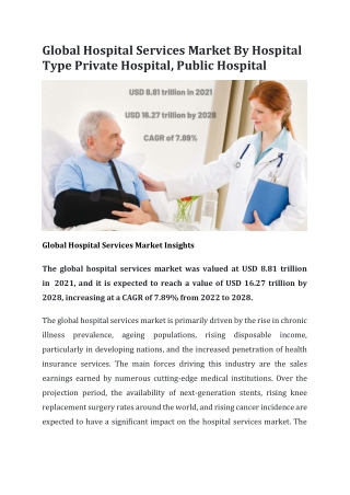 Global Hospital Services Market By Hospital Type Private Hospital, Public Hospi