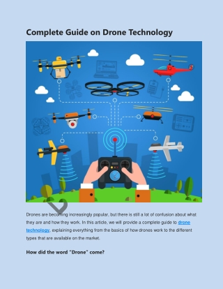 Complete Guide on Drone Technology