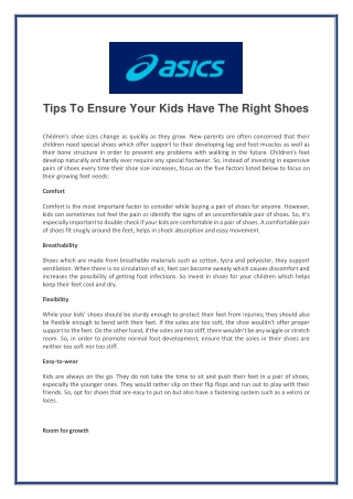 Tips To Ensure Your Kids Have The Right Shoes