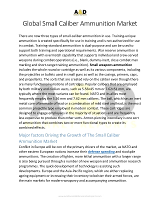 Global Small Caliber Ammunition Market