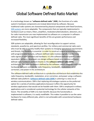 Global Software Defined Radio Market Size Report