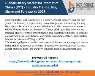 Global Battery Market for Internet of Things (IOT)