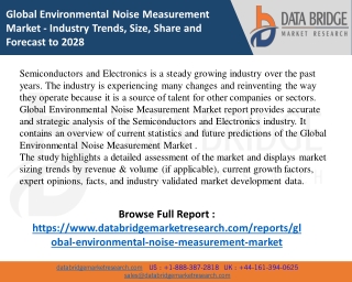 Global Environmental Noise Measurement Market Growth Focusing on Trends