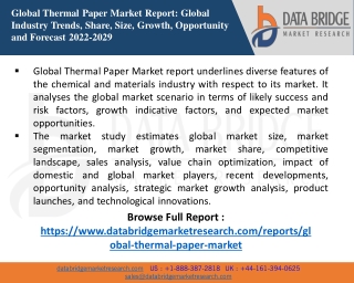 Global Thermal Paper Market size to Reach USD  6.61 billion by 2029.