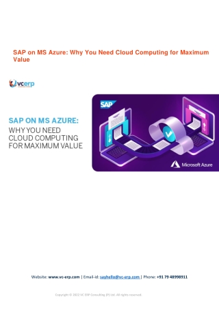 SAP on MS Azure Why You Need Cloud Computing for Maximum Value