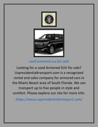 used armored suv for sale