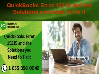 QuickBooks Error 15215 and the Solutions you Need to Fix it