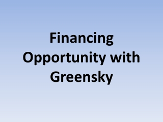 Financing Opportunity with Greensky