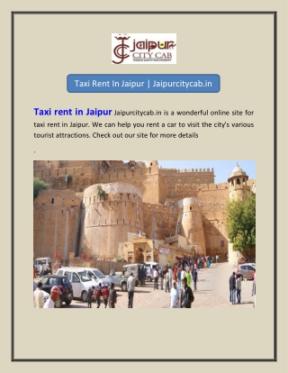 Taxi Rent In Jaipur  Jaipurcitycab.in