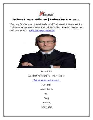 Trademark Lawyer Melbourne | Trademarkservices.com.au