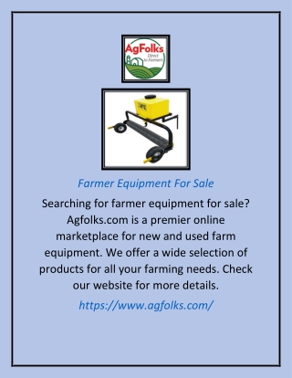 Farmer Equipment For Sale