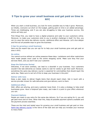 5 Tips to grow your small business and get paid on time in NYC