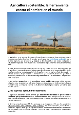 Agricultura Sostenible