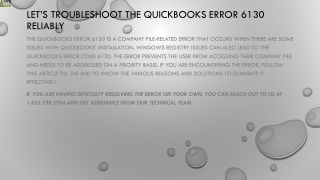 How to resolve QuickBooks Error 6130 with easy steps