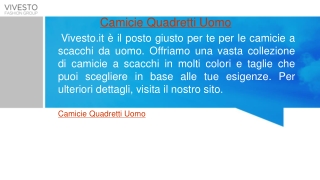 Camicie Quadretti Uomo  Vivesto.it