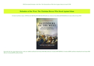 PDF [Download] Defenders of the West The Christian Heroes Who Stood Against Islam in format E-PUB