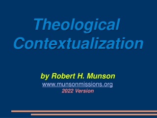 Contextualization of Theology