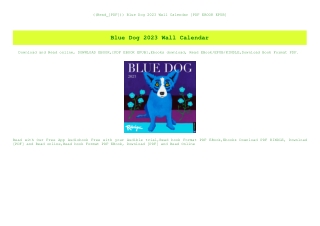 ((Read_[PDF])) Blue Dog 2023 Wall Calendar [PDF EBOOK EPUB]