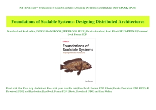 Pdf [download]^^ Foundations of Scalable Systems Designing Distributed Architectures [PDF EBOOK EPUB]