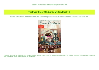 (EBOOK The Paper Caper (Bibliophile Mystery Book 16) Full PDF