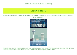 DOWNLOAD EBOOK Deadly Odds 5.0 [EBOOK]