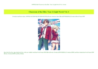 DOWNLOAD Classroom of the Elite Year 2 (Light Novel) Vol. 1 ebook