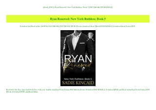 ((Read_[PDF])) Ryan Renewed New York Ruthless Book 5 [PDF EBOOK EPUB KINDLE]