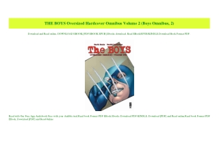 (READ-PDF!) THE BOYS Oversized Hardcover Omnibus Volume 2 (Boys Omnibus  2) Read Online