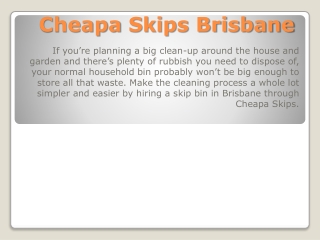 Cheapa Skips Brisbane