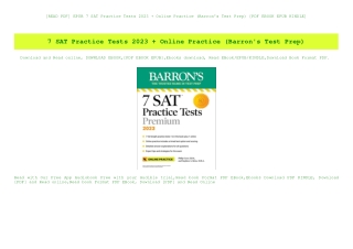 [READ PDF] EPUB 7 SAT Practice Tests 2023   Online Practice (Barron's Test Prep) [PDF EBOOK EPUB KIN