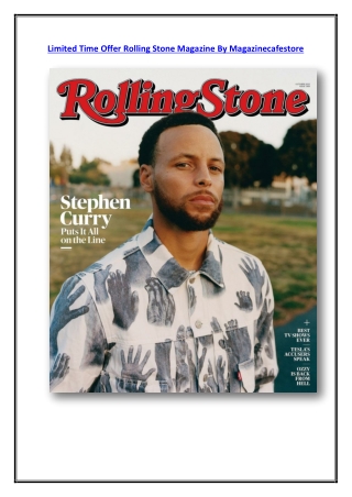 Limited Time Offer Rolling Stone Magazine By Magazinecafestore