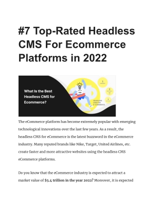 7 Top-Rated Headless CMS For Ecommerce Platforms in 2022