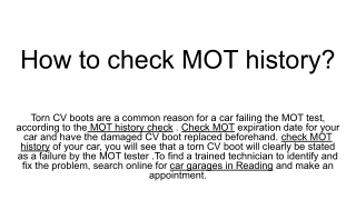 How to check MOT history_