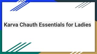 Karva Chauth Essentials for Ladies