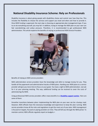 National Disability Insurance Scheme