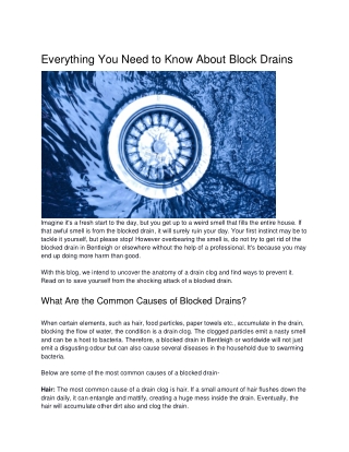 Everything You Need to Know About Block Drains